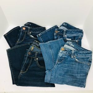 American Eagle denim jeans lot of 4 pair women’s size 4 long